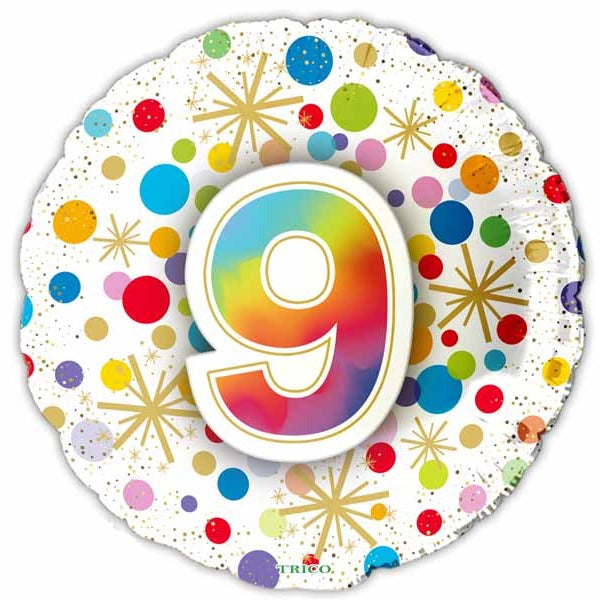 NUMBER BALLOONS "9" 18" 1/PKG