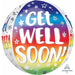 Get Well Soon Rainbow Orbz Foil Balloon, 16 Inch