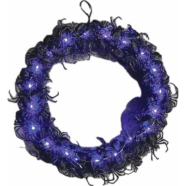 15-Inch Halloween Wreath with Spiders
