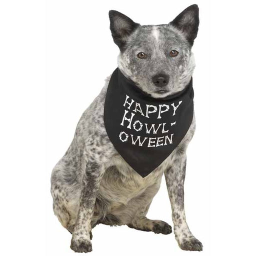 Pup Howloween Black Dog Bandana, Large/XL