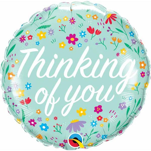 Thinking of You Petite Floral 18-Inch Round Foil Balloon
