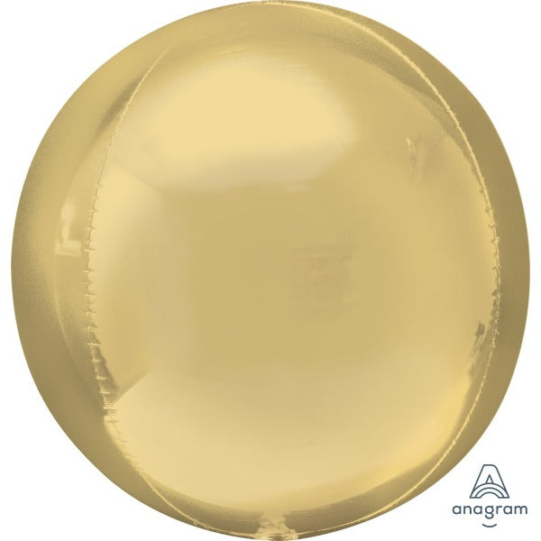 White Gold Orbz Foil Balloon, 16 Inch