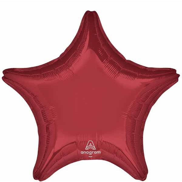 19-Inch Burgundy Star Foil Balloon