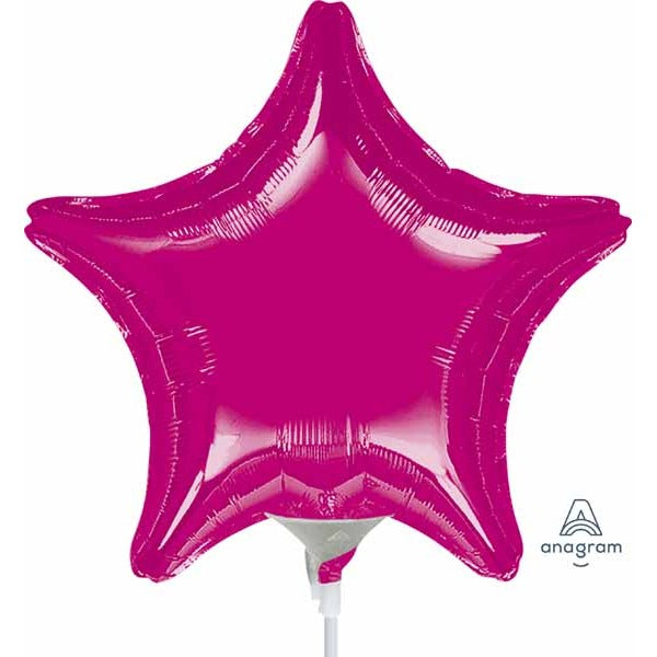 Fuchsia Star Foil Balloon, 9 Inch