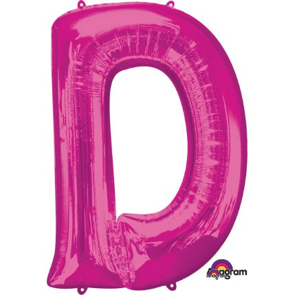 Pink Letter D Balloon, 33 Inch