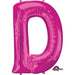 Pink Letter D Balloon, 33 Inch