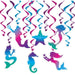Mermaid Whirls Hanging Decorations, 12 Pack