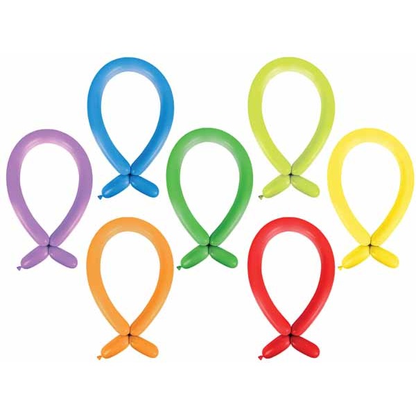 Anagram 260 Carnival Assortment Twisting Latex Balloons, 250 Count