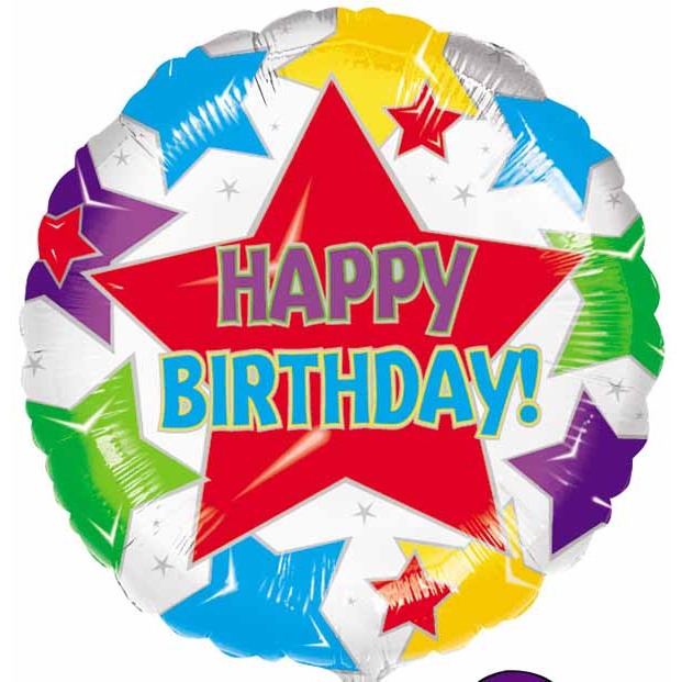 Star Happy Birthday 18-Inch Foil Balloon