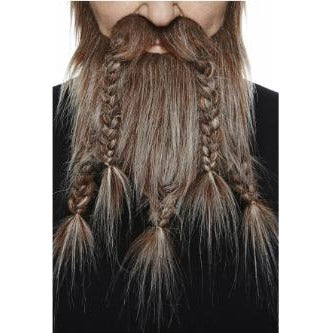 Two-Tone Brown Braided Viking Costume Beard