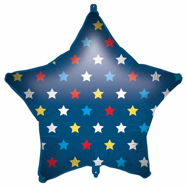 Blue Stars 18-Inch Foil Balloon