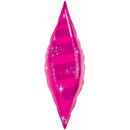 Magenta Taper Swirl Foil Balloon, 38 Inch