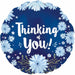 Thinking of You Blue Daisies 9-Inch Foil Balloon