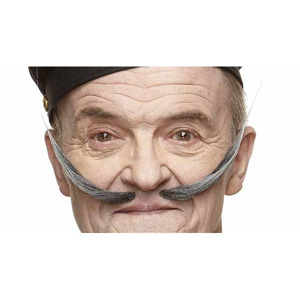 Black and Grey Costume Moustache, 21 x 11 cm