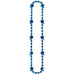 Blue Football Bead Necklace, 36 Inches
