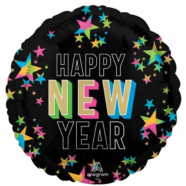 New Year Glow 18-Inch Round Foil Balloon