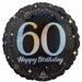 Sparkling 60th Birthday Round Foil Balloon, 18 Inch