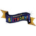 Navy Birthday Banner Holographic Foil Balloon, 51 Inch