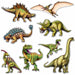 DINOSAUR CUTOUTS 8/PKG 10"-19" 2 SIDE