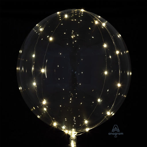 Crystal Clearz Transparent Balloon with White LED Lights
