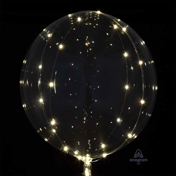 Crystal Clearz Transparent Balloon with White LED Lights