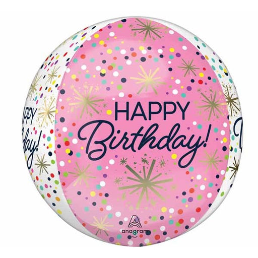 Happy Birthday Confetti Sprinkles 16-Inch Orbz Foil Balloon