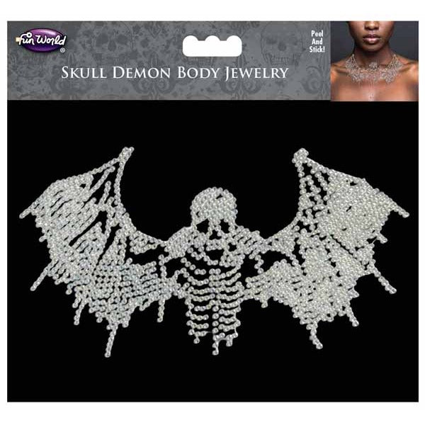 Demon Skull Peel & Stick Body Bling