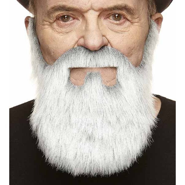 MOUSTACHE & BEARD WHITE/GREY 24 X24 CM