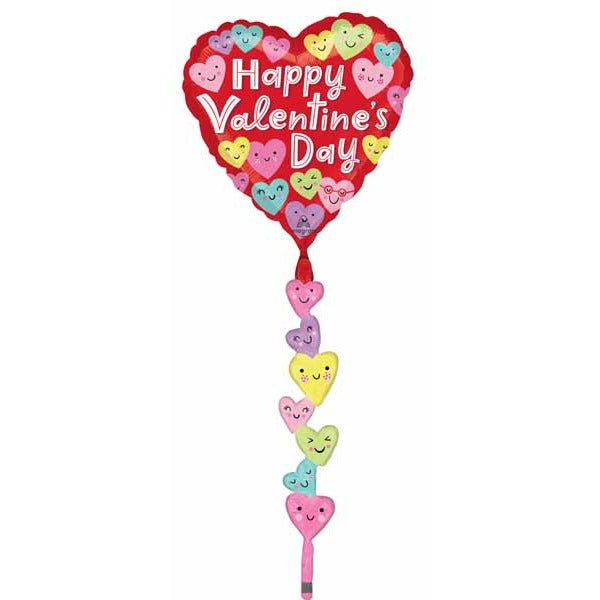 Happy Hearts Valentine's Day AirWalker Foil Balloon, 69 Inch