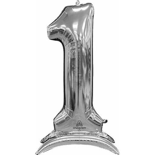 50-Inch Silver Number 1 Stand-Up Balloon