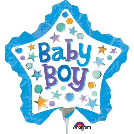 Baby Boy Star with Ruffle Mini Foil Balloon