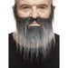 Black and Grey Costume Moustache and Beard Set