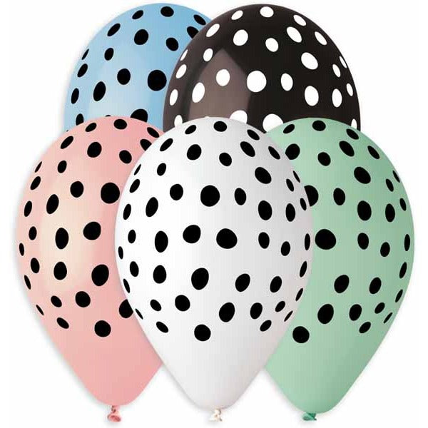 Gemar 13" Panda Spots Printed Latex Balloons, 50 Count