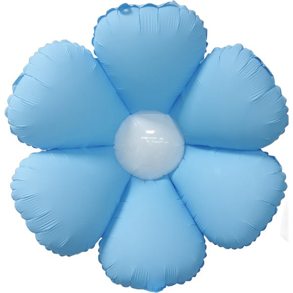 Decochamp Blue and White Flower Foil Balloon, 34 Inch