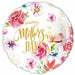 White Mother's Day Round Foil Balloon, 18 Inch