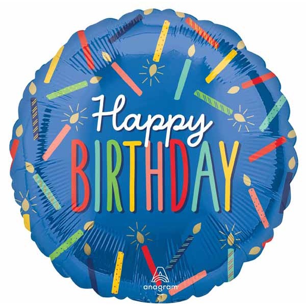 Birthday Candles 18" Round Foil Balloon