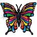 Pop-Art Butterfly 30-Inch Shaped Foil Balloon