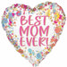 Best Mom Ever Painted Heart Foil Balloon, 18 Inch