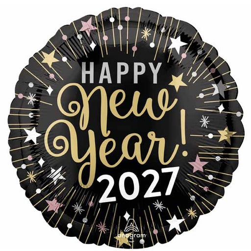 Happy New Year 2027 Round Foil Balloon, 18 Inch