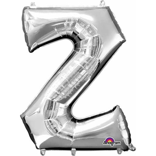 Silver Letter Z Foil Balloon, 16 Inch