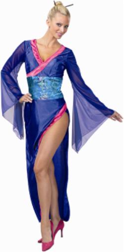 Blue Geisha Costume Dress, Large 14 to 16