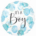 Baby Boy Watercolor 18-Inch Round Foil Balloon