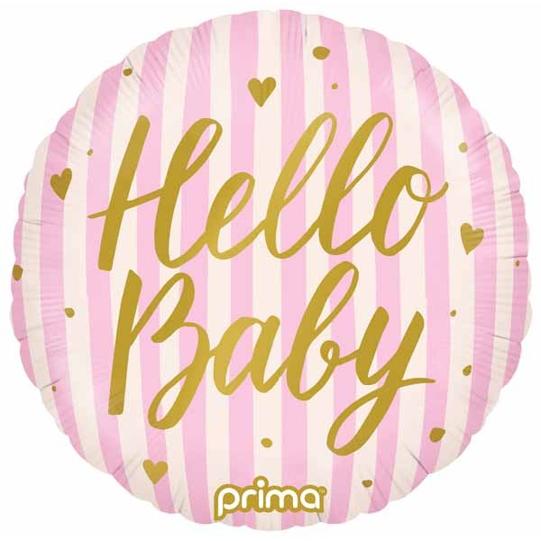 Prima Hello Baby Pink 18-Inch Round Foil Balloon