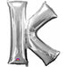 16-Inch Silver Letter K Foil Balloon