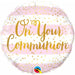 On Your Communion Pink 18-Inch Round Foil Balloon