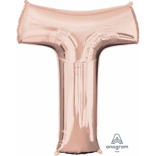 Rose Gold Letter T Balloon, 16 Inch