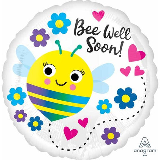 Bee Well Soon 18-Inch Round Foil Balloon