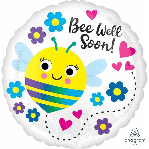 Bee Well Soon 18-Inch Round Foil Balloon