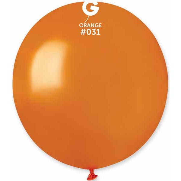 Gemar 19-Inch Metallic Orange Latex Balloons #031, 25 Count