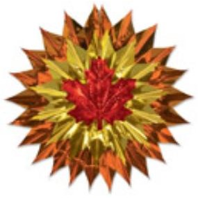 15-Inch Fall Leaf Fan Burst Decoration
